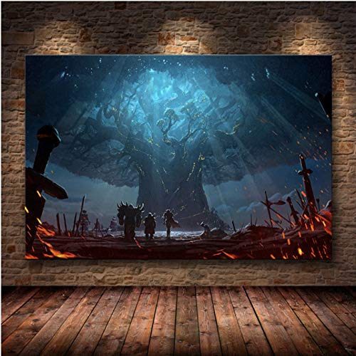 Mapa del Mundo De Warcraft Cartel Lienzo Pintura Arte De La Pared...