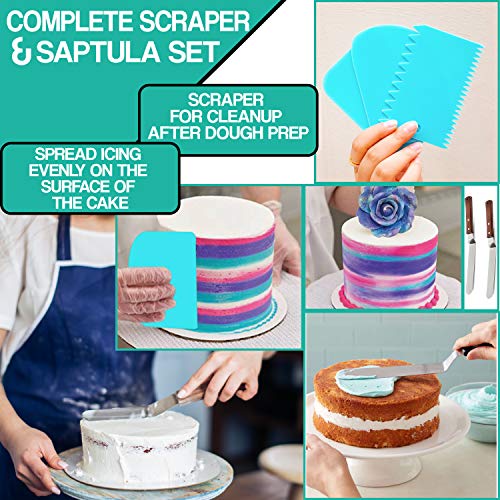 RFAQK 64 Pcs Cake decorating supplies kit with Cake TurntableCake