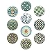 G Decor Lot de 8 boutons de porte en céramique, pour tiroirs de placards, style bohème, finition vintage, Motif oiseaux de jardin
