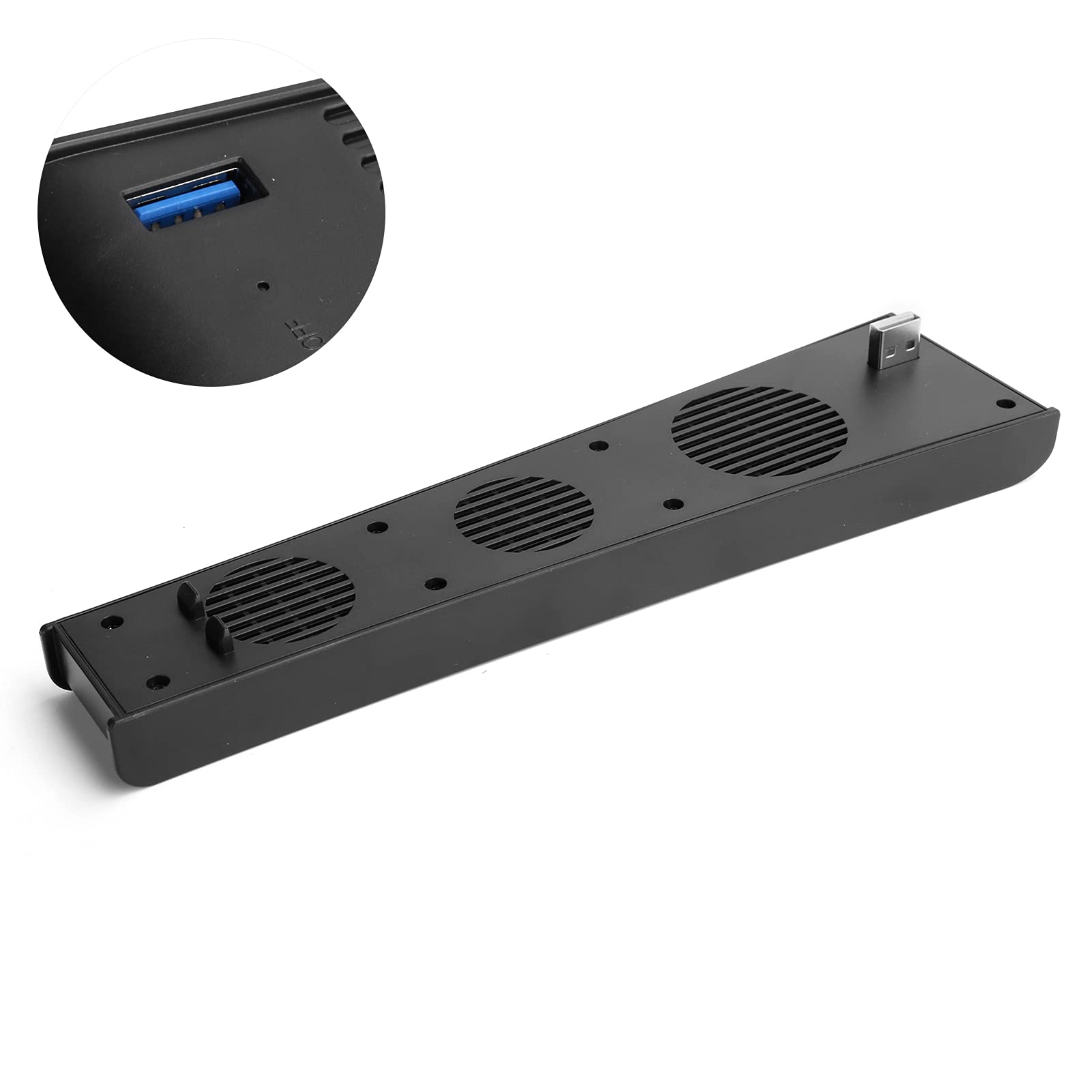 Lylithuif Ventola di raffreddamento per console di gioco per Dispositivo di raffreddamento USB con 3 ventole Supporto verticale per DE CDROM Host di gioco Materiale ABS Uso durevole (Nera)