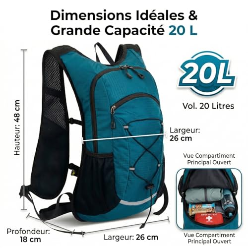 Sac à dos sport imperméable et léger 20L multi-activités ski et vélo - 2
