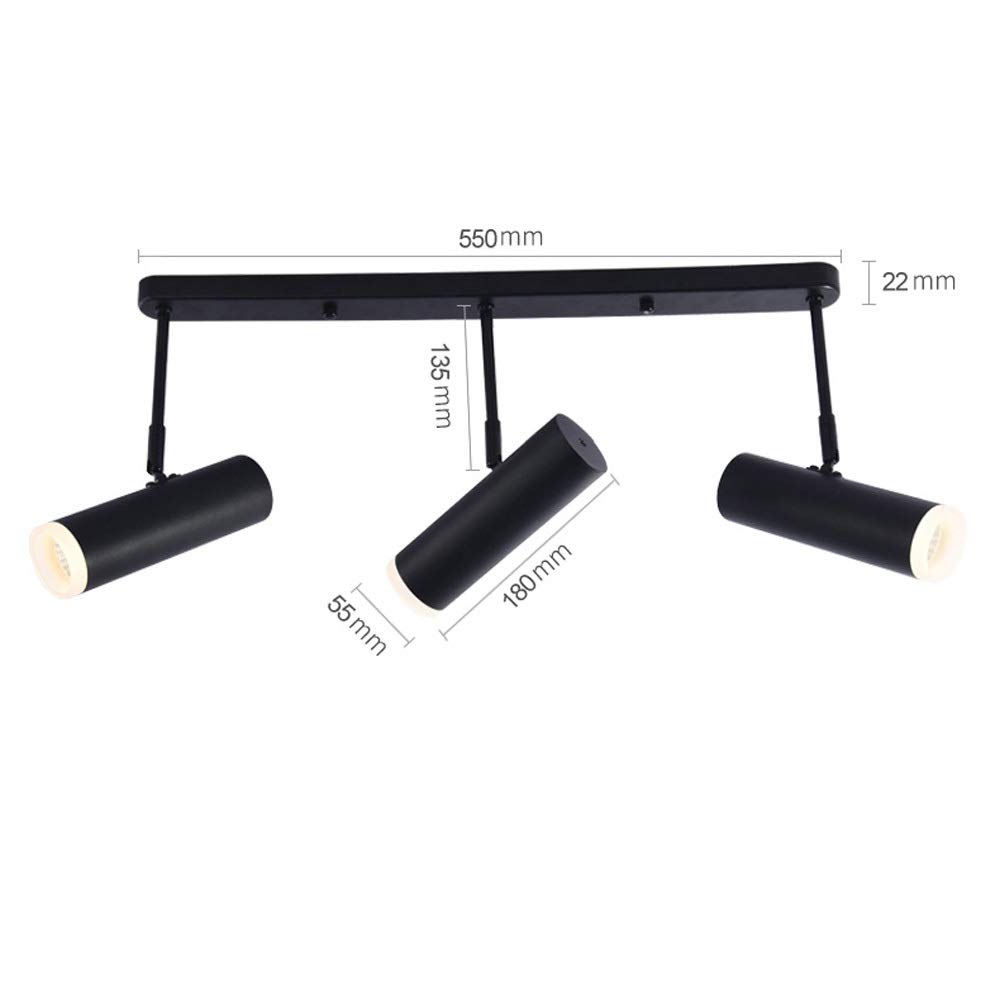 Focos LED de riel con Tres focos para Sala de Estar, Pared, Pasillo, nórdicos, de Techo, con múltiples Cabezales, focos para Pared, iluminación cálida.