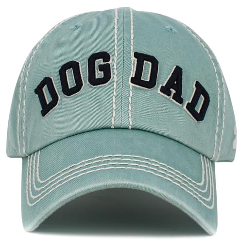 Image of KBETHOS Dog Cat Mom Dad Theme Womens Baseball Cap Distressed Vintage Unconstructed Embroidered Patch Hat