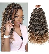 ZRQ GoGo Curl Crochet Hair 14 Inch Curly Crochet Hair T27,8 Packs Ocean Wave Crochet Hair Natural...