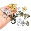 ALIMITOPIA Flying Dragon Charm Demon Fire Dragon Totem DIY Jewelry Making Charm Pendant for Handmade Necklace Bracelet Accessaries(20pcs)