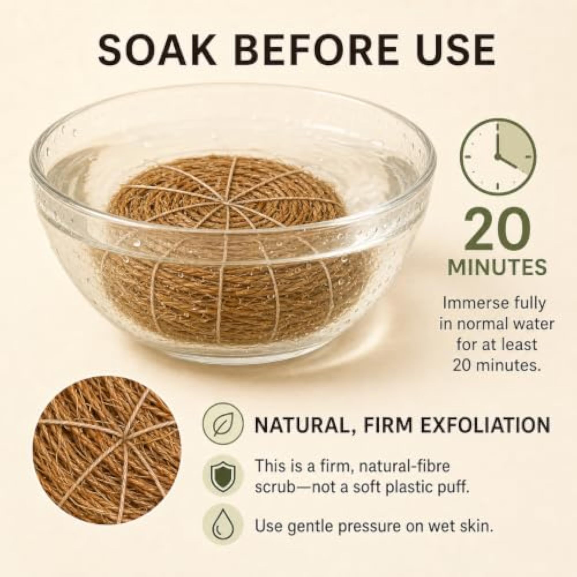 Vetiver Bath Scrub, 100% Natural Loofah