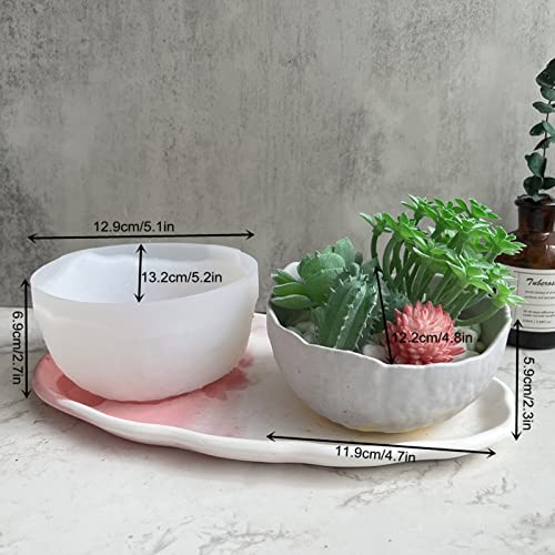 Irregular Round Flower Pot Silicone Mold Bowl Succulent Planter Vase Cactus Concrete Mold Candle Pen Holder Mold Epoxy Resin Plaster Cement Clay Mould #TOP1
