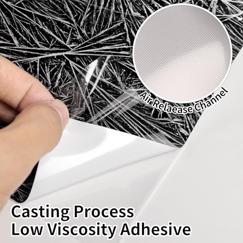 Image of Lypumso PET Forged Carbon Fiber Vinyl Wrap, Glossy Car Vinyl Film for Automotive with Air Release Technology for Vehicle Decal DIY Interior Exterior Decoration (Gloss Black Ice Crack, 1ft x 10ft)