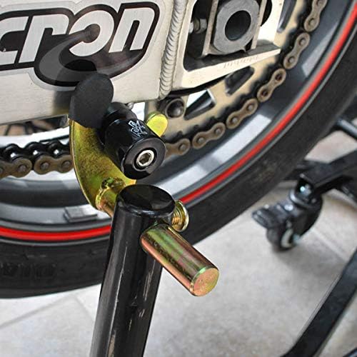 Venom Sport Bike Motorcycle Rear Wheel Swingarm Spool Lift Stand + Low Profile 10mm Black Swingarm Spools (Compatible with Most Kawasaki Bikes)