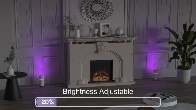 Image of 2 Pack Uplights Indoor Floor Can Lights, RGBW Spotlight Indoor with Foot Switch for Living Room Corner Sofa House Plant Wall Artwork Decor