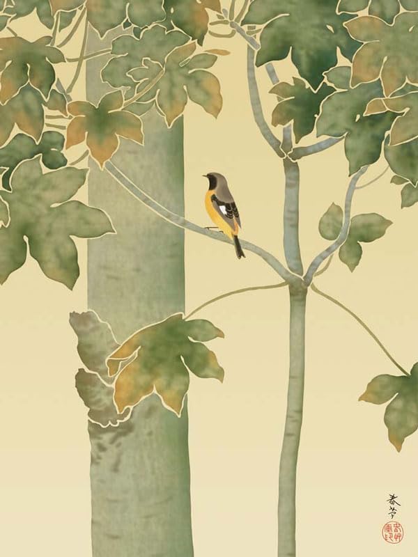 Amazon.co.jp: JHA 絵画 アート額絵 日本の名画 菱田春草「桐に