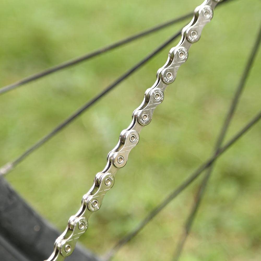 BATLAM Chaîne de vélo Chaîne de vélo en Acier 10 Vitesses 116 maillons Chaîne de vélo VTT Accessoires d'équitation extérieurs durables (Couleur : A) (A)