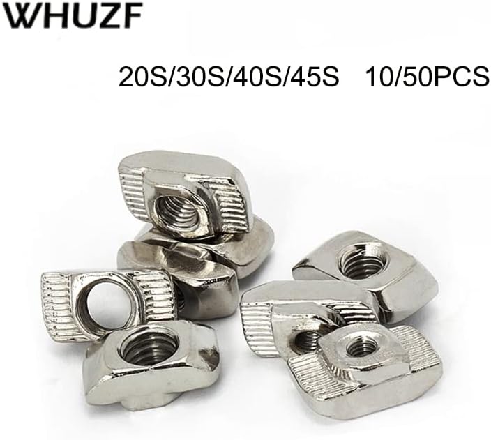 10/20/50Pcs 2020 3030 4040 M3 M4 M5 M6 Slot T-nuT-Sliding T Nut Hammer Drop In Fasten Connector Aluminum Extrusions HW109 - (Size: M4/ 40S-20Pcs)