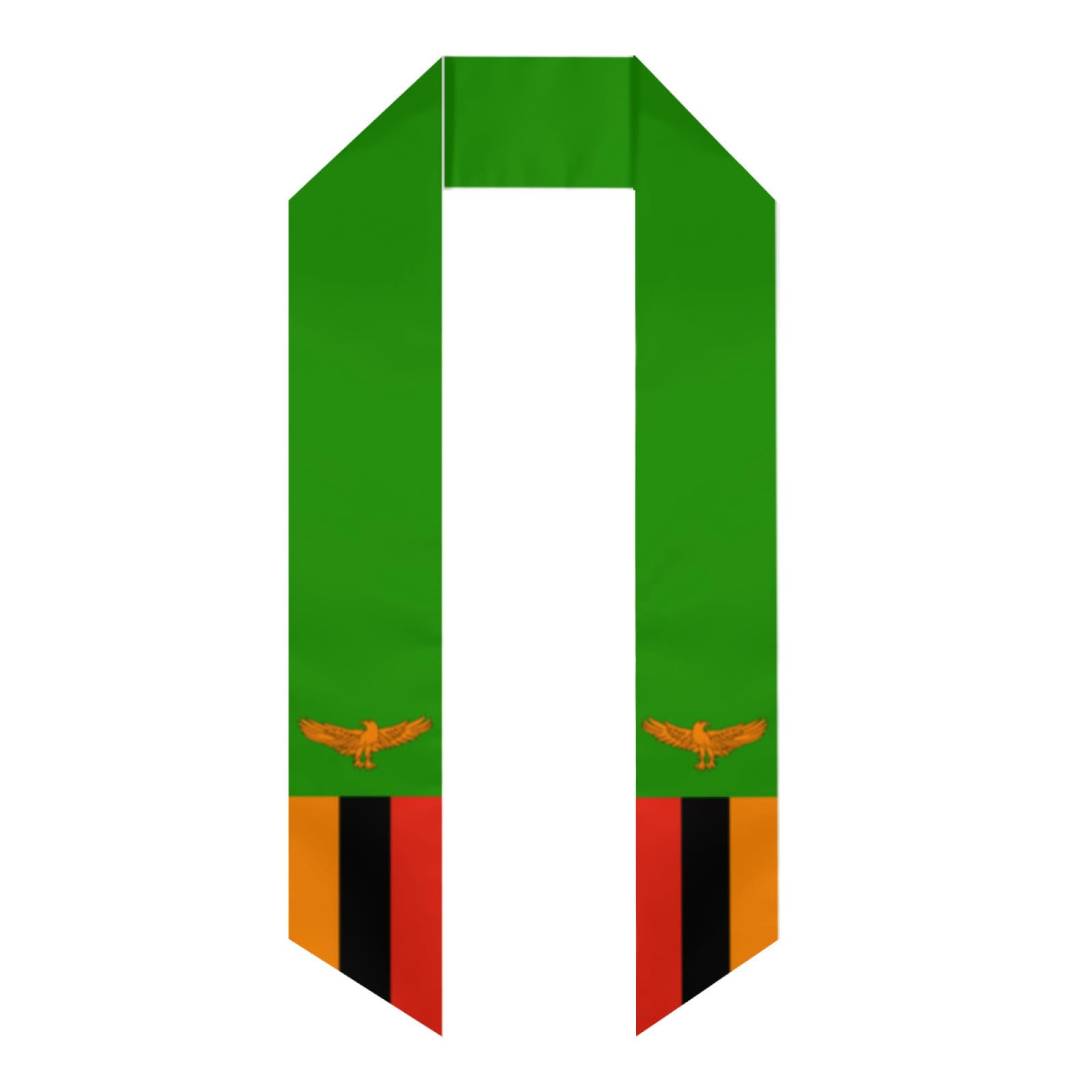 FWJZDSP Zambian Zambia Flag College Graduation Stole Double Sided Shawl Class of Graduates Scarf Sash for Honor High School and Commencement