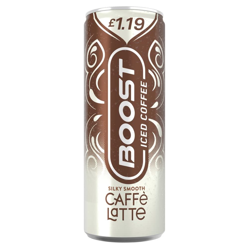 Boost Iced Coffee Caffè Latte 250ml × 12 - Ready to Drink Iced Coffee Cans