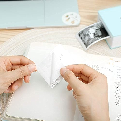 Miniatura 7 de Phomemo M02 - Impresora de bolsillo negra con 6 rollos de papel adhesivo para lista de trabajo, notas de estudio, impresión de fotos, organización