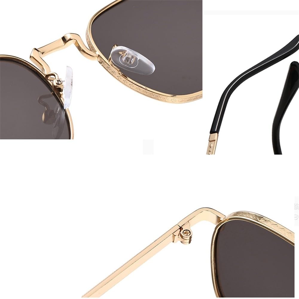 Gafas de sol para hombre, estilo vintage, montura pequeña, montura cuadrada de metal, modernas, para hombres y mujeres,
