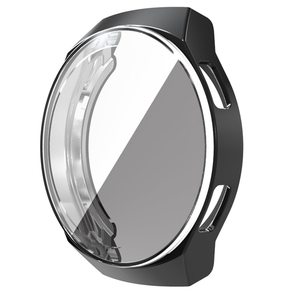 Compatible for Huawei Watch 2e Case - Smart Watch Protector Full Cover TPU Bumper Case Frame Shell Plating Screen Protector Cover Case Smartwatch Accessories (Black)