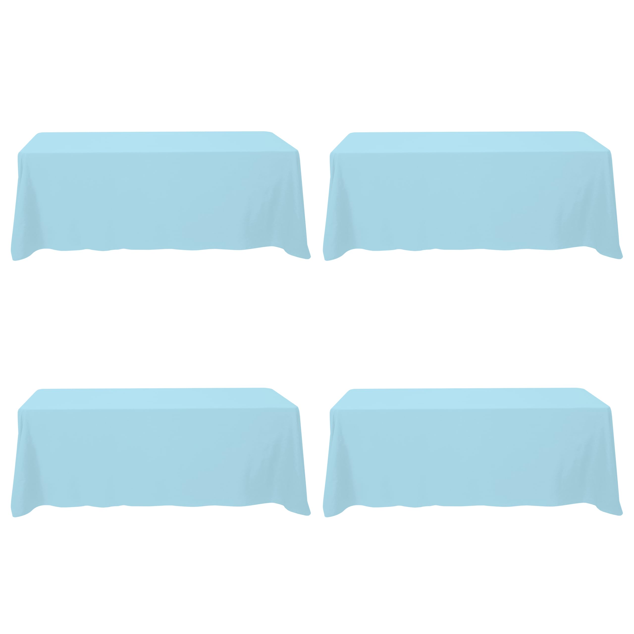 BRILLMAX 4 Pack Light Blue Tablecloths 90x156 Inch for 8ft Rectangle Tables