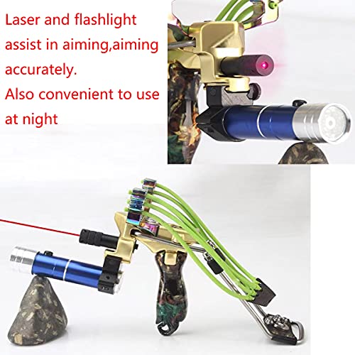 Nijsaku Slingshot Wrist Rocket Slingshots For Adults Laser Slingshot With Heavy Duty Launching Bands High Velocity Catapult Professional Slingshot Set For Hunting #TOP2