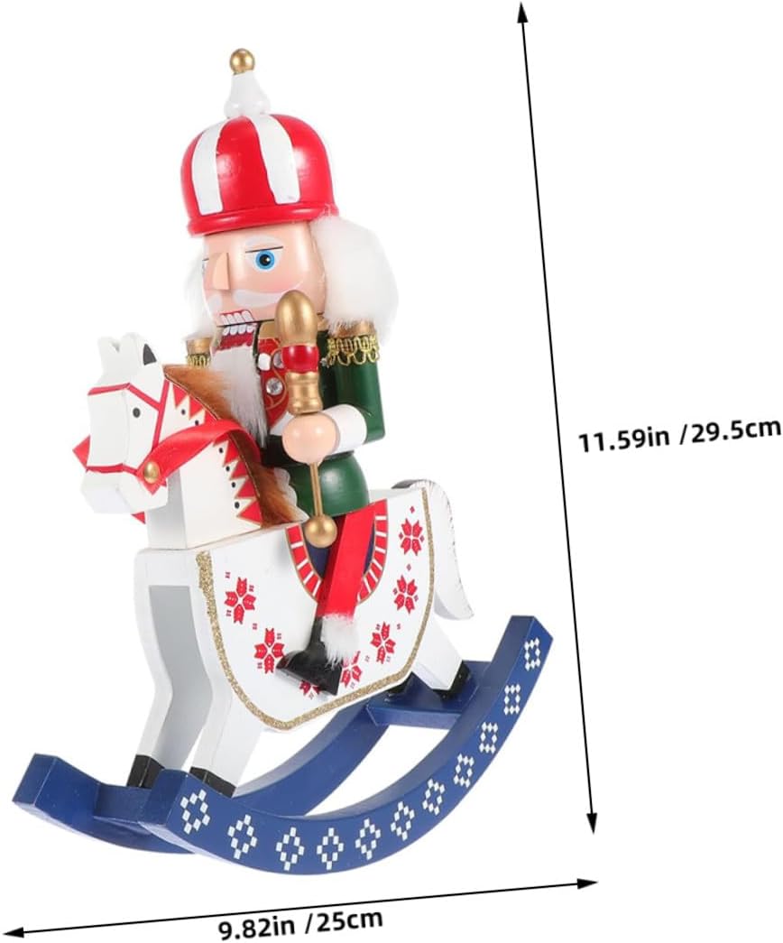 Cabilock Wooden Christmas Nutcracker Soldier Figurine 30cm Red Painted Nutcracker Puppet Traditional Holiday Table Decor Indoor Xmas Decoration