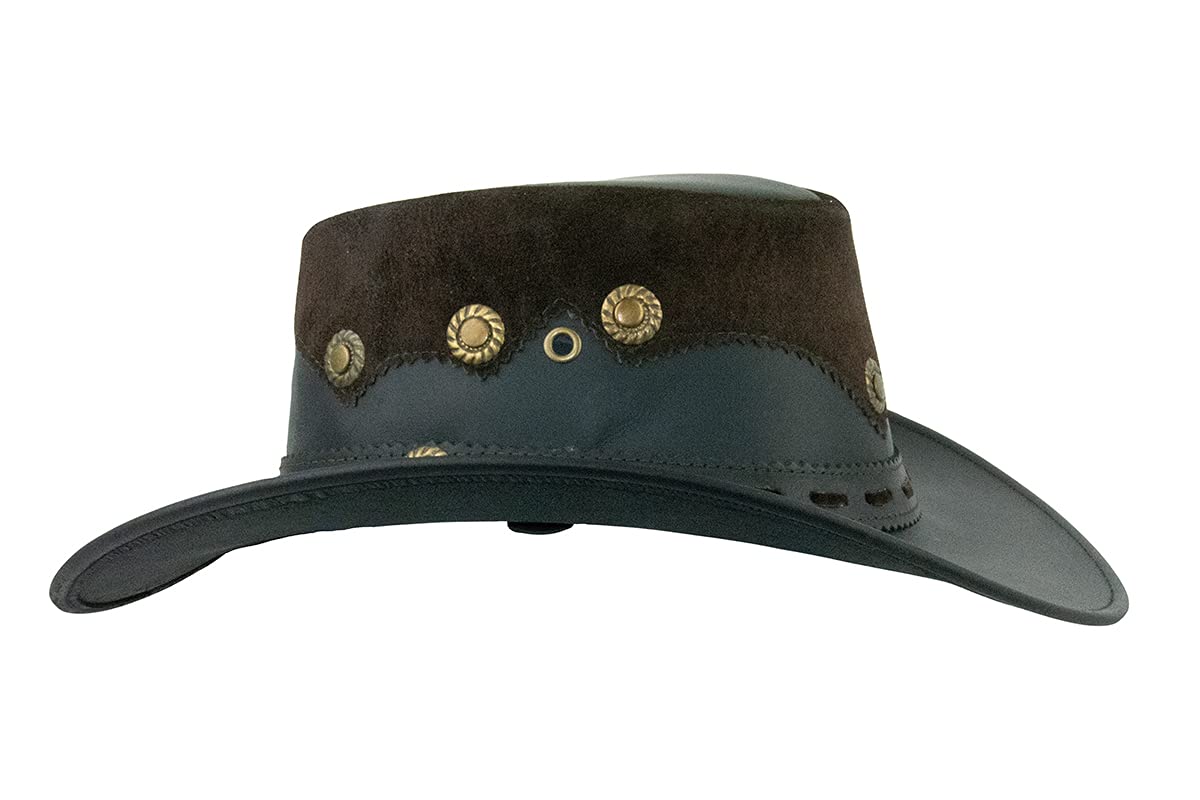 Black Jungle PENTLAND Cappello in Pelle, Cappello Occidentale, Australia, Cappello da Cowboy (Nero, XL)