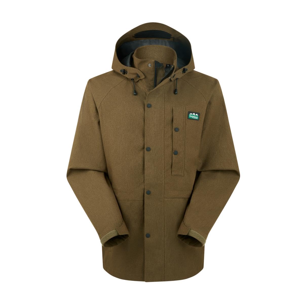 Ridgeline Men's Brown Monsoon Light Jacket Teak - Lightweight Waterproof, Windproof And Breathable Jacket., 2.5-Layer Tpu Construction With A Durable Water-Repellent Finish Fully Taped Seams.
