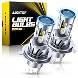AUXITO H4 LED Bulb, 9003 Light Bulbs, 48000LM, 99% Vehicle Fit, Dual Turbo Cooling Fan, Plug N Play, 3MIN Installation, 20Year+ Lifespan
