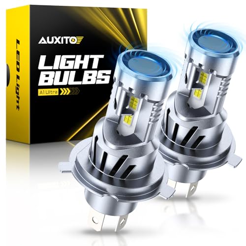 AUXITO H4 LED Bulb, 9003 Light Bulbs, 48000LM, 99% Vehicle Fit, Dual Turbo Cooling Fan, Plug N Play, 3MIN Installation, 20Year+ Lifespan by AUXITO - Used condition - US$47.49