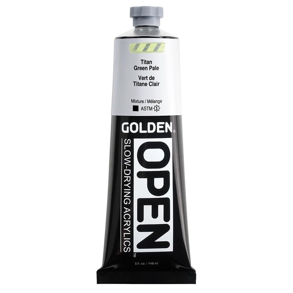 GOLDEN OPEN Slow-Drying Acrylics, Titan Green Pale, 5 fl. oz. Tube Titan Green Pale 5 Fl Oz (Pack of 1)