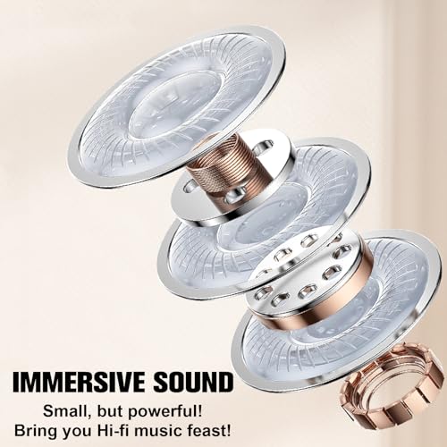 Image of Wireless Bluetooth Small Invisible Mini Earbuds in Ear ENC Noise Cancelling Soft Headphones Micro Ear Buds for Smaller Ears Hidden Tiny Earphones with Mic for iPhone Android Work Sleep Sports