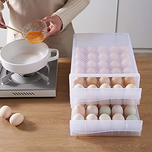 image for PAKCHOICE Large Capacity Egg Holder for Refrigerator, Household Egg Fr