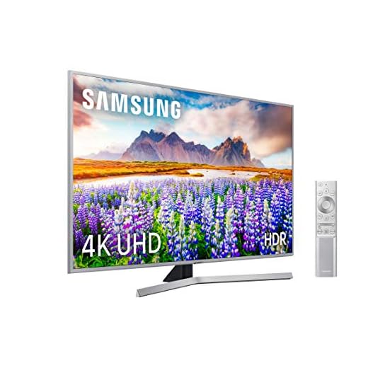Samsung 4K UHD 2019 43RU7475 - Smart TV de 43" [serie RU7400], Wide Viewing Angle, HDR (HDR10+), Procesador 4K, Diseño Metálico, Premium One Remote, Apple TV y compatible con Alexa