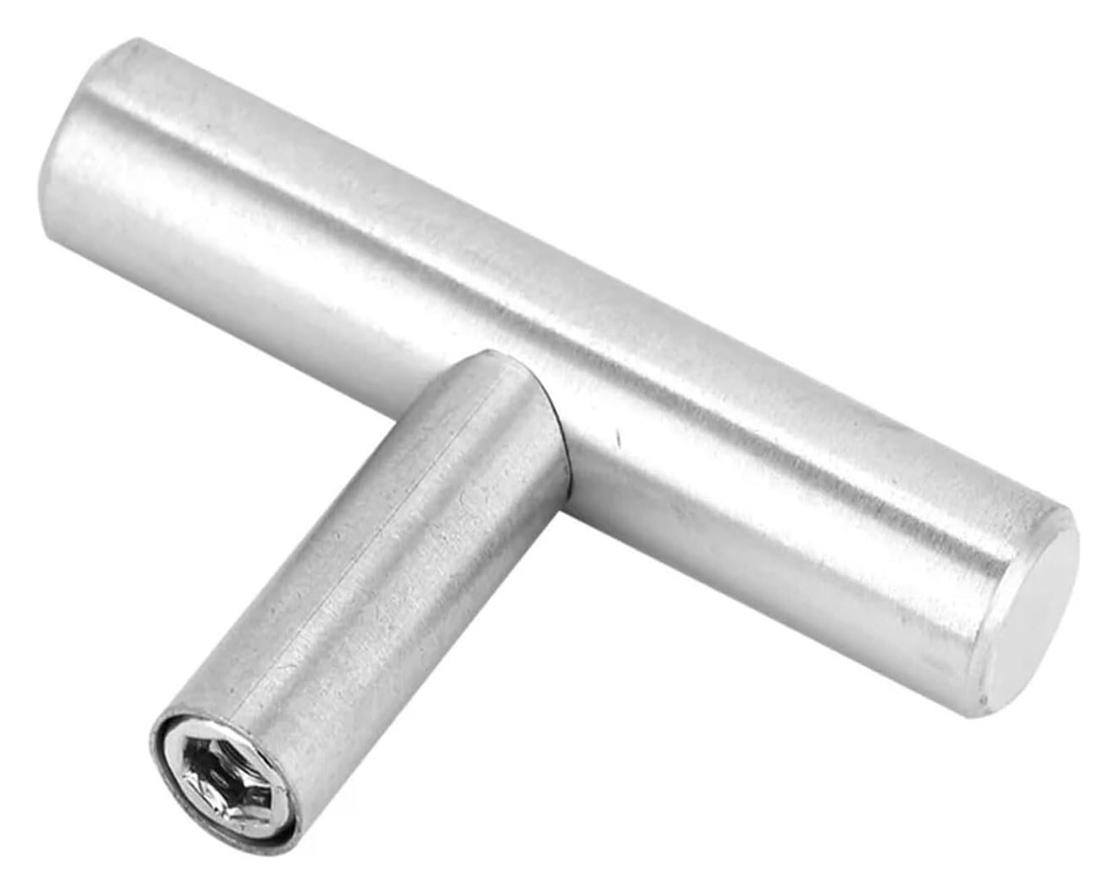 Gkirqvpe Silver Cabinet Knobs, 20Pcs Stainless Steel Hollow T-Handle Cabinet Wardrobe Door Handle