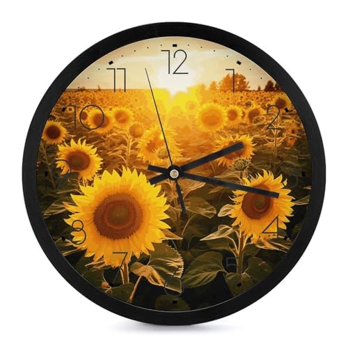 Grande horloge murale numérique décorative avec motif de fleurs - 2