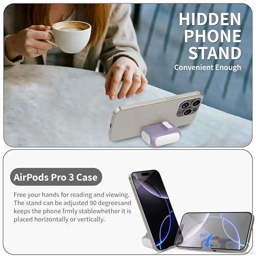 Coque rigide AirPods Pro 3ème génération violette protectrice avec cordon robuste - 6