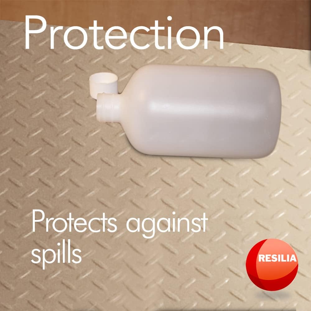 RESILIA Premium Under The Sink Mat- Large Universal Size, Cut to Fit Cabinets, Shelf & Drawer Liners, Thick Plastic Diamond Plate Surface, 24 x 48 inches, Beige/Tan, Made in The USA