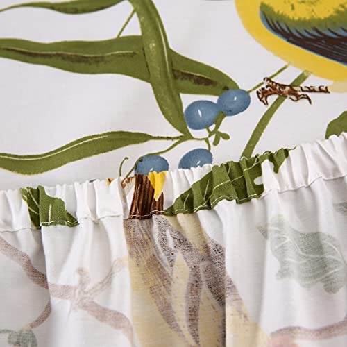 Winlife Birds Bed Sheets Set Cotton Percale Green Leaves Countryside Farmhouse Bedding Set Deep Pocket Sheets Set 18 Inches Bed Set (Fitted Sheet + Flat Sheet + 2 Pillowcases), Queen, Birds #TOP6