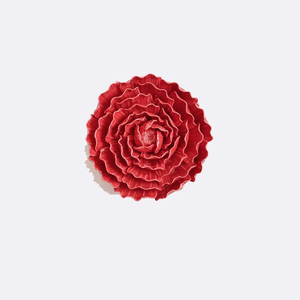 Pendentif mural fleur en céramique 20cm pour fond de meuble TV de salon