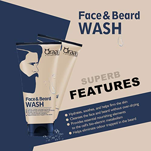 Qraa Men Face and Beard Wash | 2 in 1 Beard & Face Wash | Rosemary & Aloe Vera for Deep Cleansing |100gm X 2 | Refreshes & Soothes | Stimulates Beard Growth | Pack of 2 - Image 3