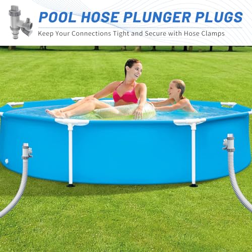 Pool Plunger Ventil Plus für oberirdischen Pool, 2 in 1 Kolbenventil Pool Ersatzteile, Pool Zubehör für Intex/Bestway/Coleman Pool, Absperrventil für oberirdische Schwimmbecken und Poolfilterpumpe