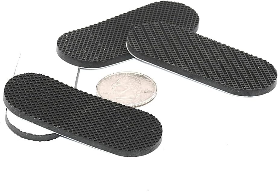 1" x 2 1/2" x 1/8" Oval Rubber Feet. Non-Skid Waffle Pattern. Adhesive Backing. Feet, Bumpers, Spacers. Electronics, Appliances, Game Consoles, Computers, Keyboards, Speakers. (24)