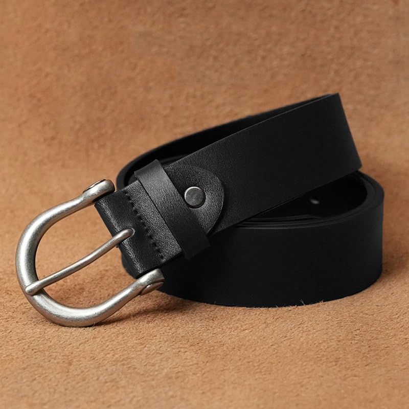 JSEIAJB Leather Buckle Belt For Men Versatile Jeans Belt With Vintage Pants Belt2