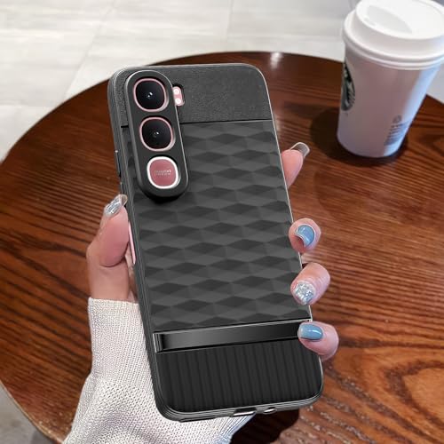Image of Pikkme Back Cover for Vivo Y31 5G Camera Protection 3D Hexa Cube Design Silicone Protective Bumper Case (Black)