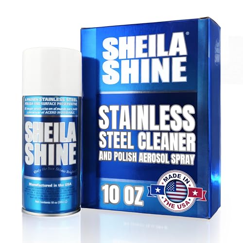 Sheila Shine 10oz Stainless Steel Cleaner and Polish - Cleans, Polishes & Protects Kitchen Appliances, Refrigerators, Sinks, Ovens & Grills - Residue, Streak Free Shine - Stainless Steel Cleaner Spray