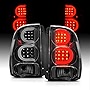 AmeriLite for 2002-2009 Chevy Trailblazer / EXT Clear Black C-Type LED Tube Tail Lights Brake Lamps Pair - Driver and Passenger Side