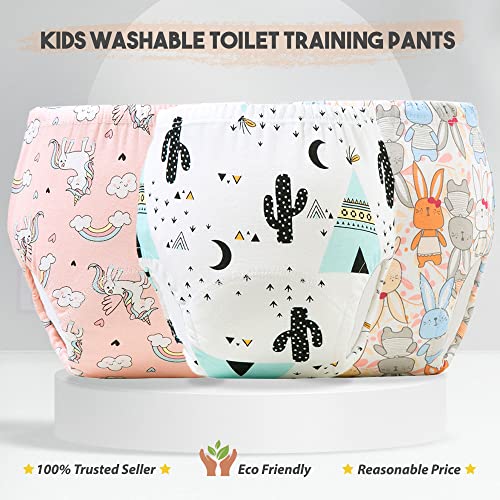 Image of Bembika Baby Training Pant Soft Cotton Reusable Potty Training Pants For Kids Leak-Resistant, Padded Underwear For Babies To Support Diaper Free Transition (L Size For 18-24 Months Pack Of 3)