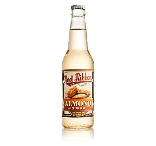 AmishTastes Glass Bottle Almond Creme Soda by Red Ribbon, 12