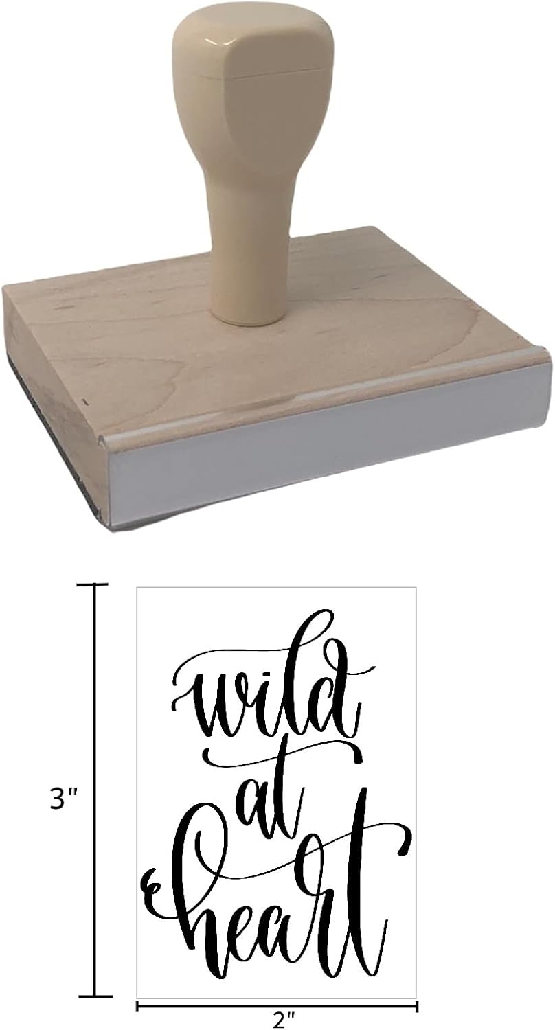 Infusion Wild at Heart Rubber Stamp, 3 X 2'' Wood Stamp