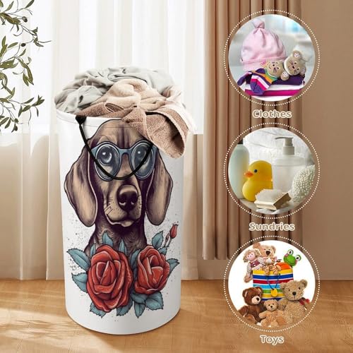 Panier à linge pliable grand format chien lunettes bac rangement jouets - 4